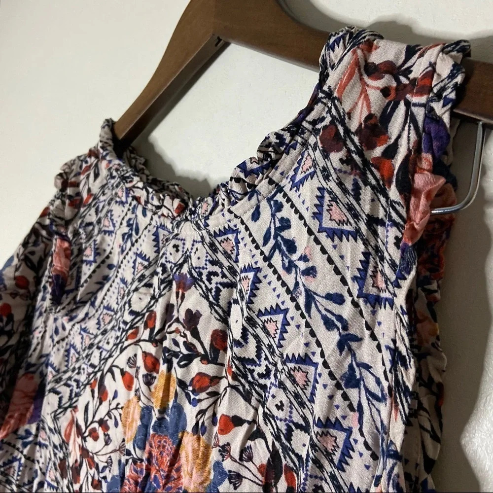 Tunic Mini Dress Cold Shoulder Boho Hippie In Petal Size XXL XHILARATION NWT - Picture 3 of 14